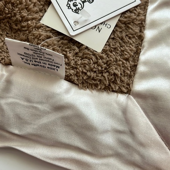 Little Giraffe Baby Blanket Chenille Satin Trim Stroller Blanket two tone - Picture 7 of 10